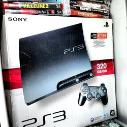 PS3 Slim Console, 2 controllers, PS3 remote and 42 PS3 Games/lot/bundle *game list in description*