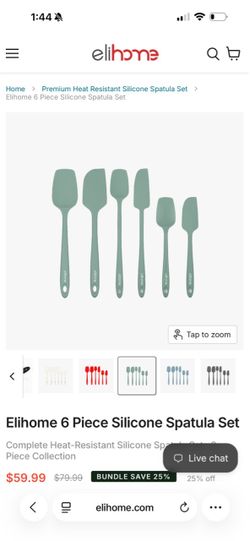 Elihome nontoxic silicone spatula set 6pc