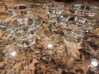 5 glass candle holders