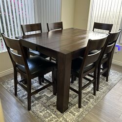 Adjustable 6–8 Person Counter-Height Dining Table Set with 8 Chairs