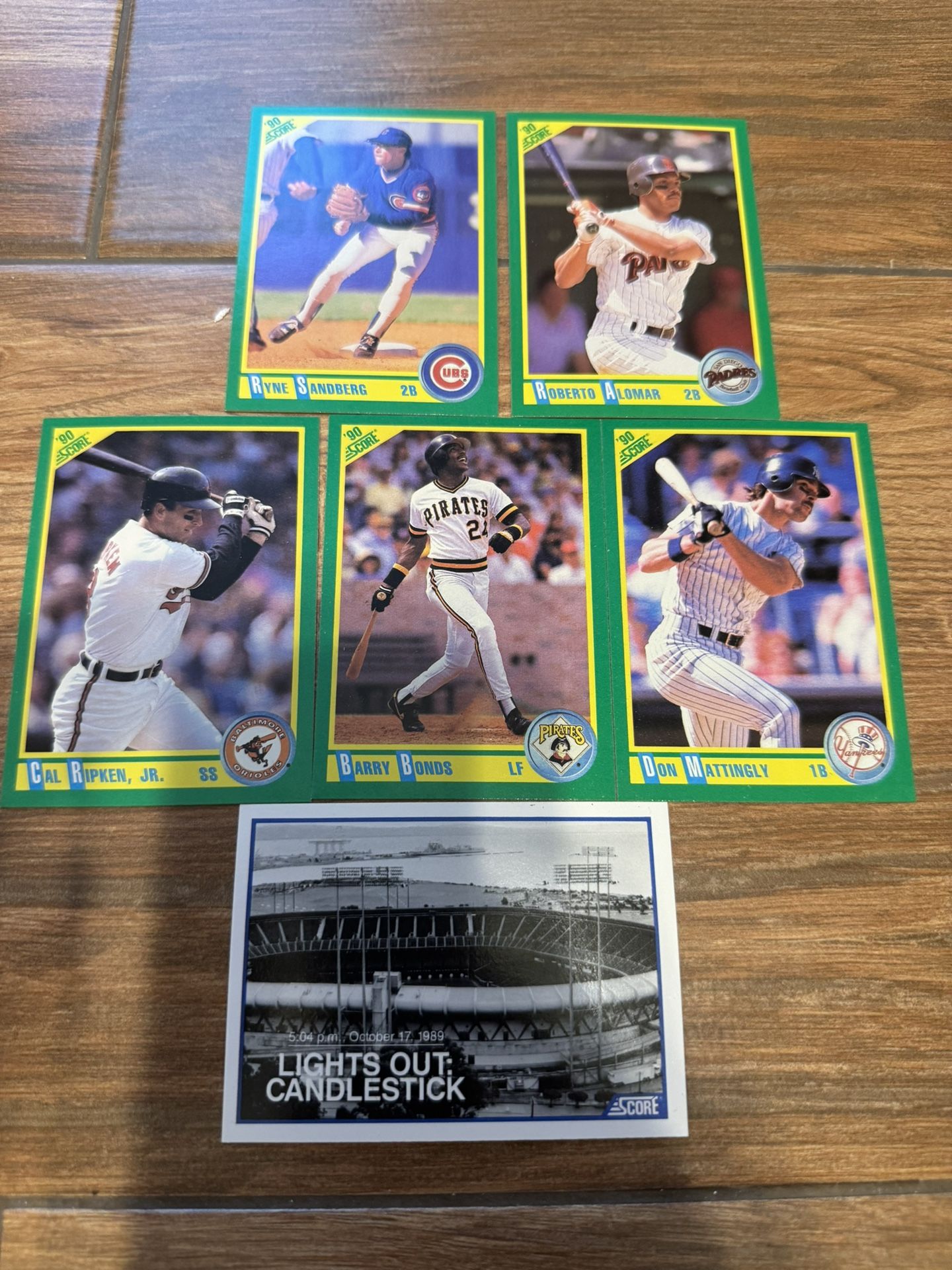 1990 Score Baseball Card Lot Plus Candlestick Lights Out Card