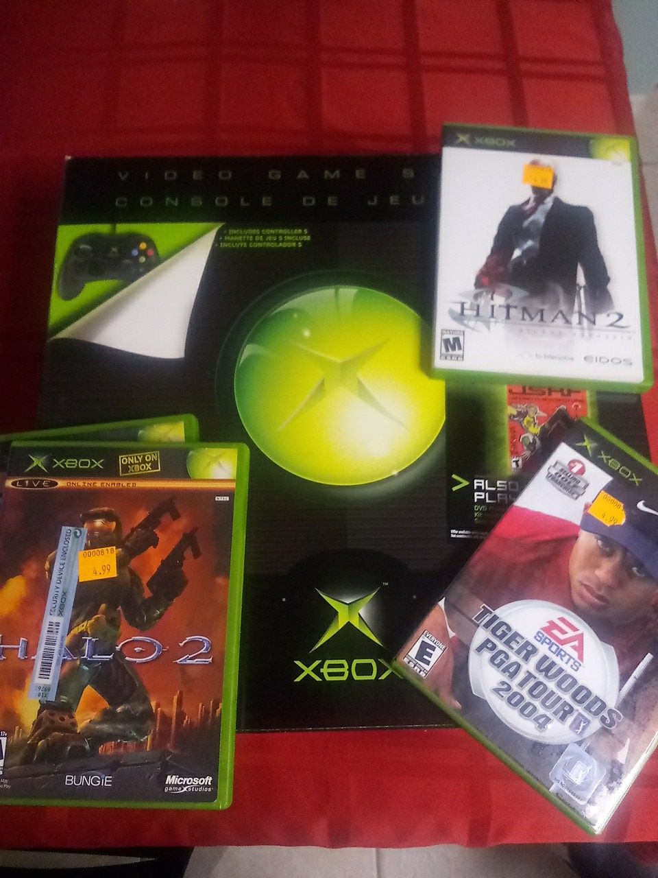 Xbox Original Bundle-with controllers cables games!