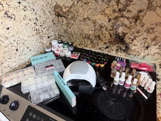 Complete Nail Kit Bundle – UV Lamp, Electric Drill, Dip Powders & Nail Tips