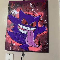 Pokemon Gengar Hand Painting
