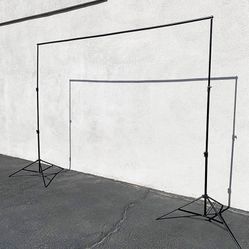 $40 (New in box) Heavy duty backdrop stand 8.5x10 ft adjustable photography background w/ clips and carry bag