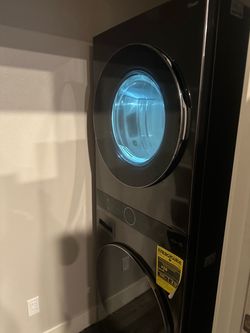 Samsung Black Stacked Washer Dryer Unit