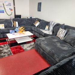 Oversized Fabric Livingroom Sectional Couches Sofa Furniture Only $49 Down No Credit Needed Financing 