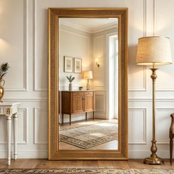 New Vintage Chende Gold Granular Textured Frame Decorative Wall Mirror