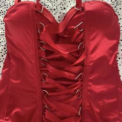 Devils Costume, Red Lace Up Corset, Wing,  Tail And headband $20 