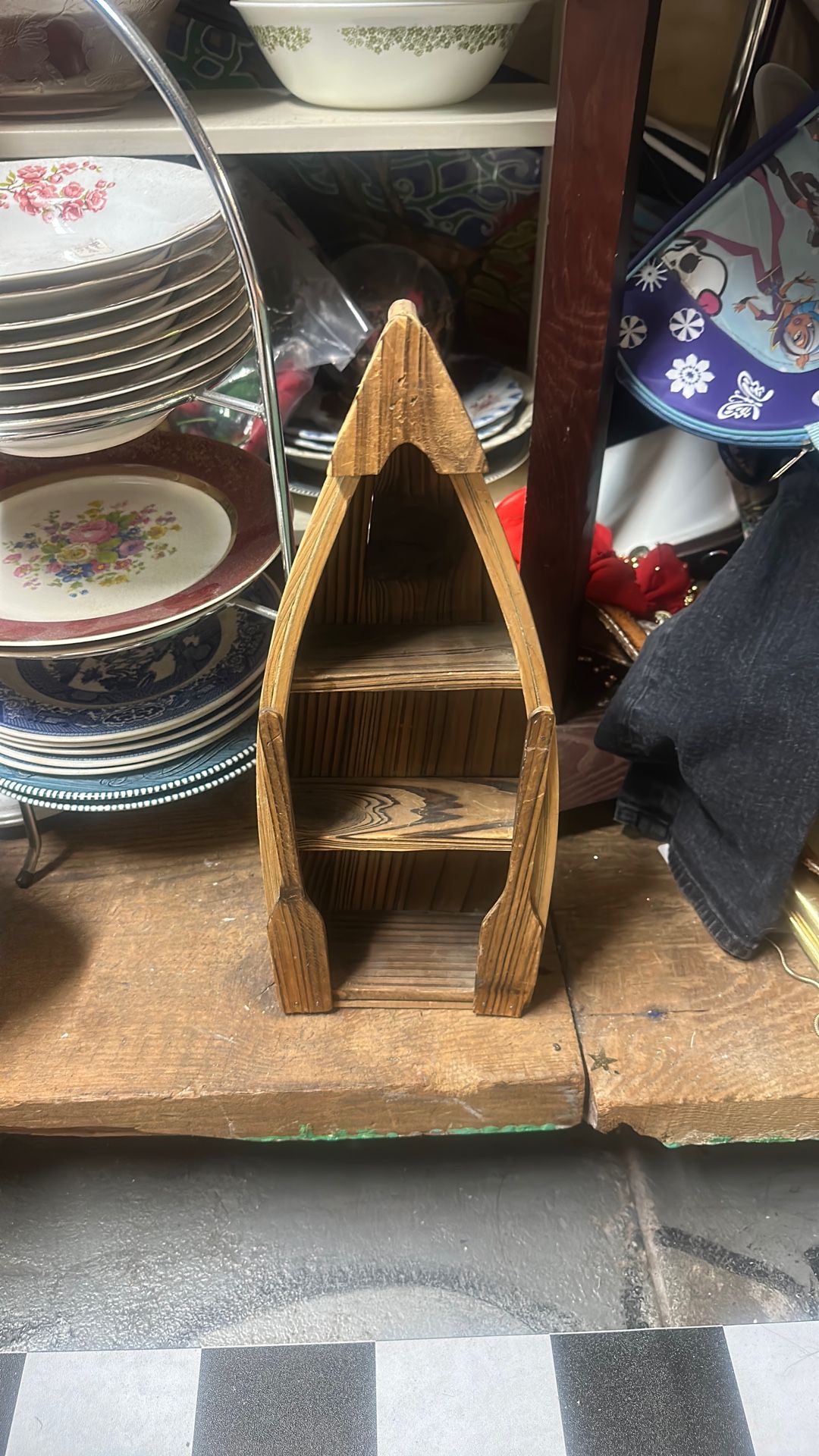 Mini Trinket Wooden Boat Shelf