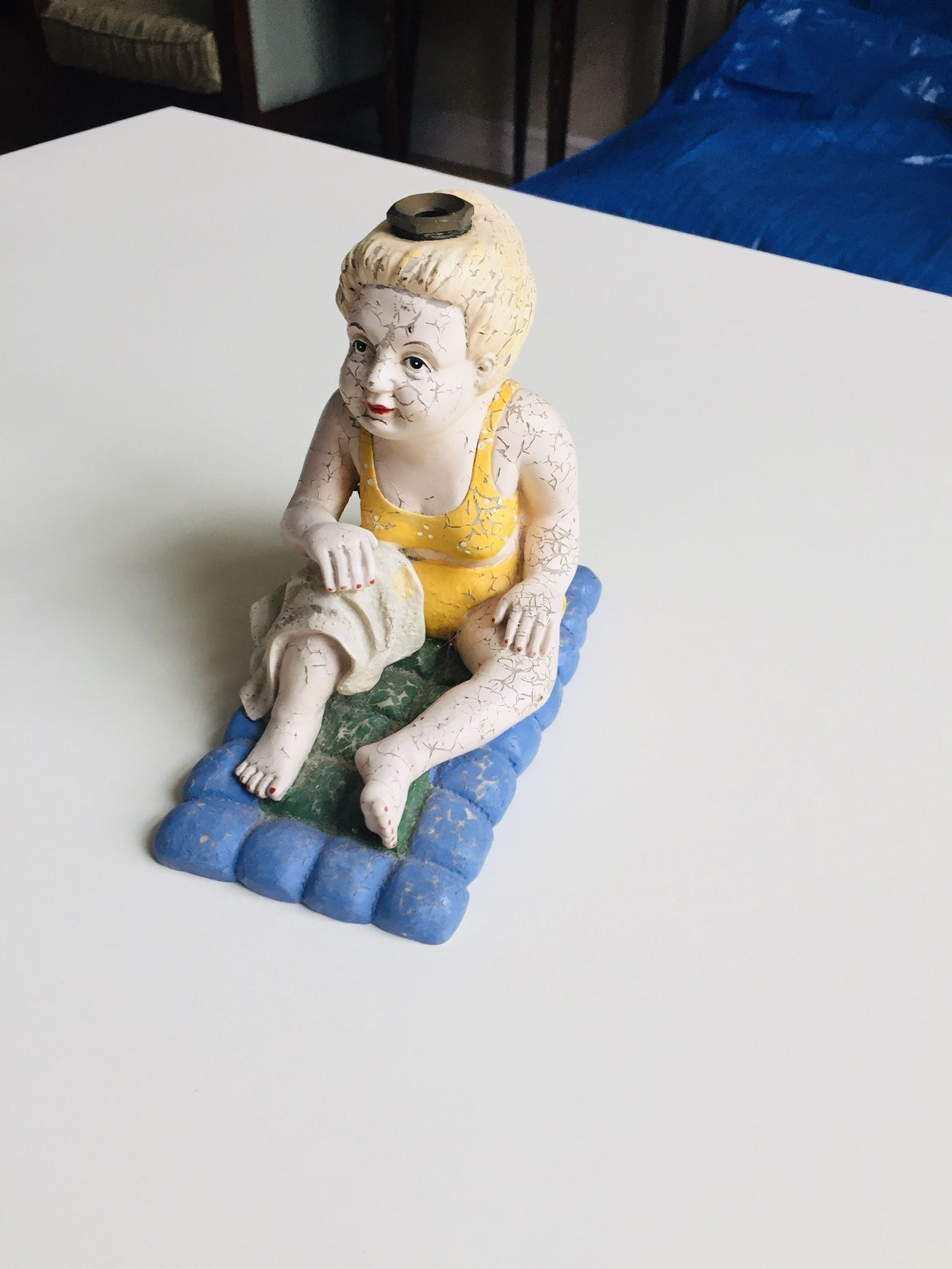 Vintage Antique Mini Fountain. 6 x 3.25 inches. Hight is 6 inches. Great bargain.