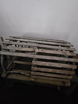 Original Rustic Wooden Commercial Lobster Trap Cage Decor crab
