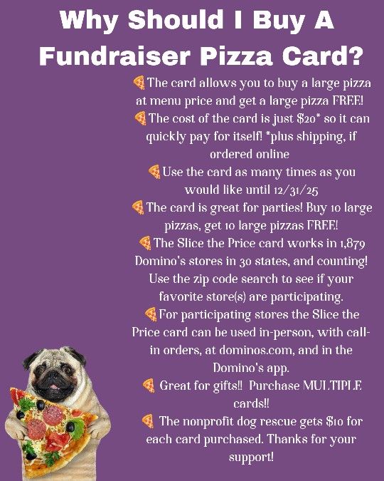 Pizza Card For Dog Rescue Fundraiser