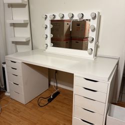 White Vanity with Lighting