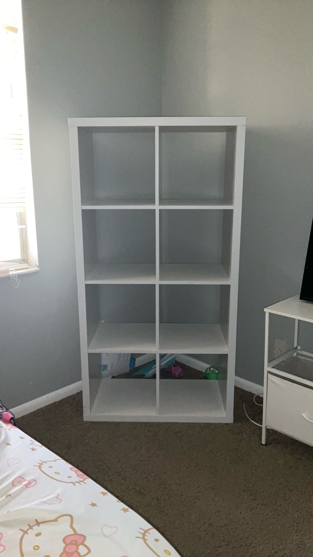 White Shelf Unit 8-cube shelving unit.