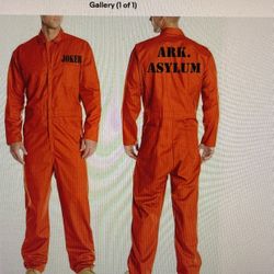 Joker Arkham Asylum Prisoner Jail High Quality JUMPSUIT COSTUME Halloween orange  Batman