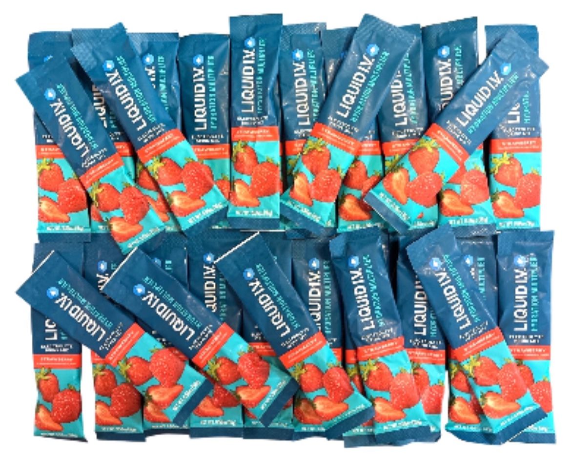 30 Liquid IV hydration, multiplier, strawberry electrolyte drink mix