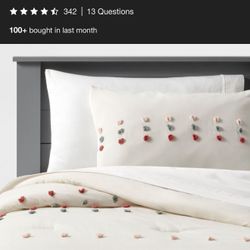 Twin Pom Kids' Comforter Set Cream (x 2) 