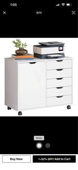 5 drawer white  Cabinet storage