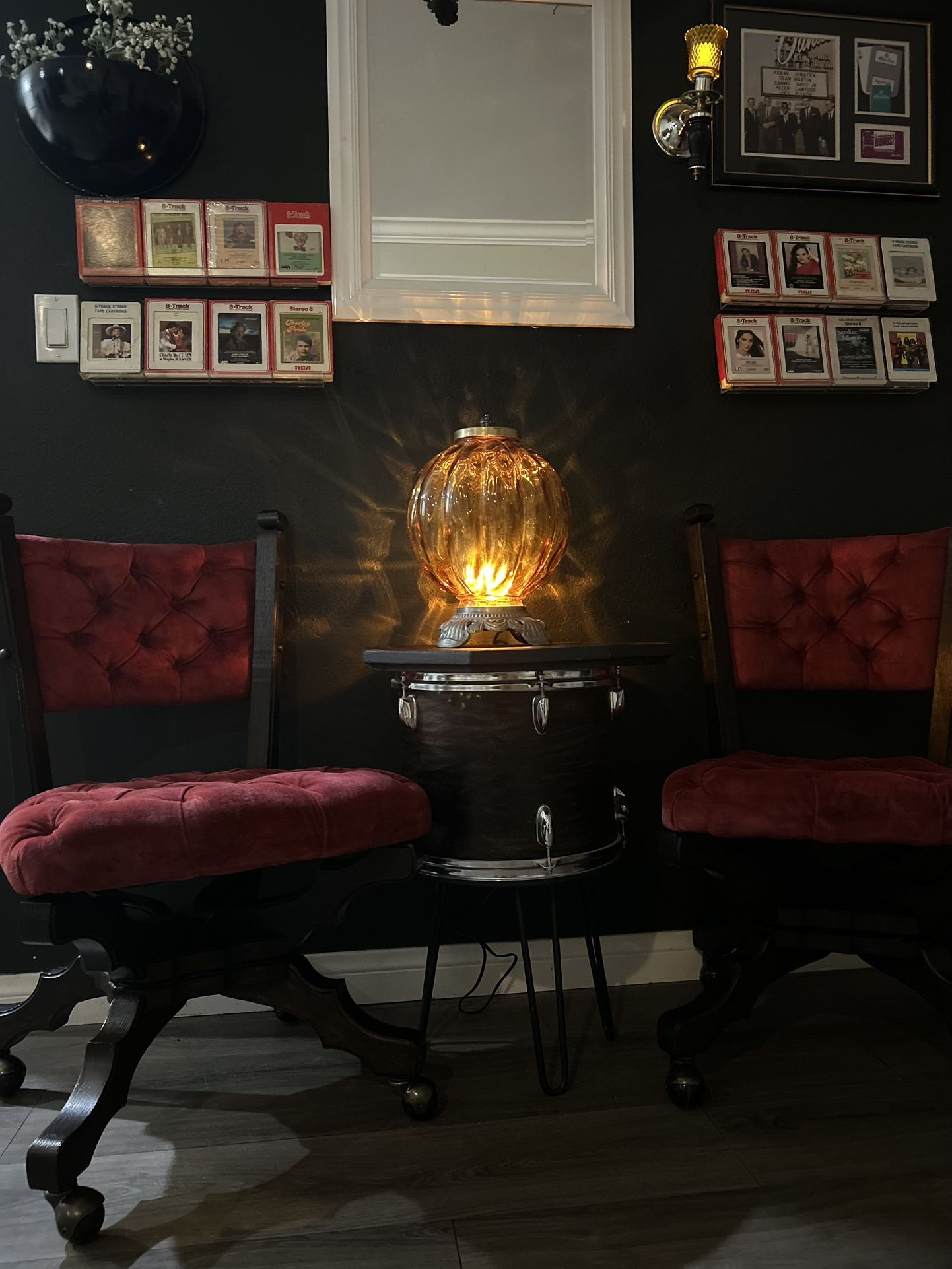 Vintage Red Velvet Chairs