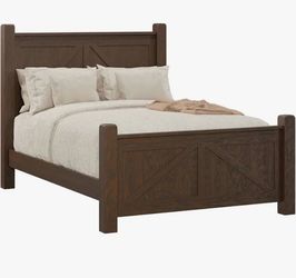 Wood bed frame set
