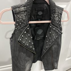 Grey Harley Davidson Vest 