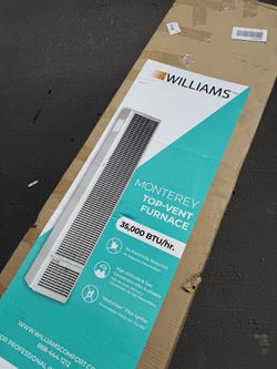 BRAND NEW WILLIAMS TOP VENT FURNACE / WALL HEATER 35K BTU
