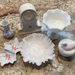 Milk glass And Porcelain 