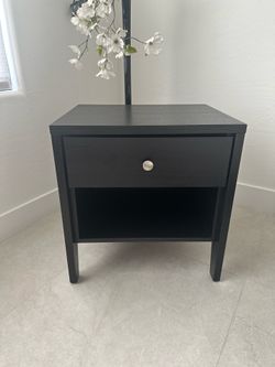 Black wood side table