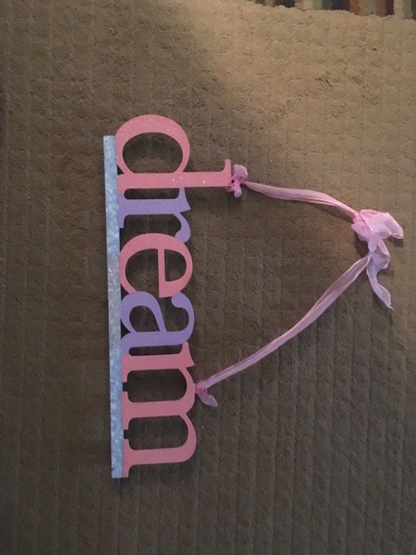 Cute "Dream" pink and purple sign