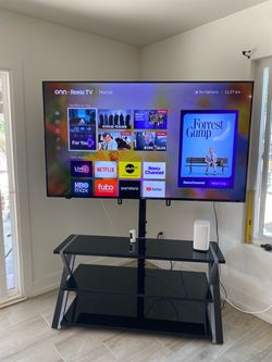 3-in-1 TV Stand with 3 glass shelves