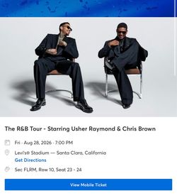 Usher and Chris Brown Discounted Floor Tickets