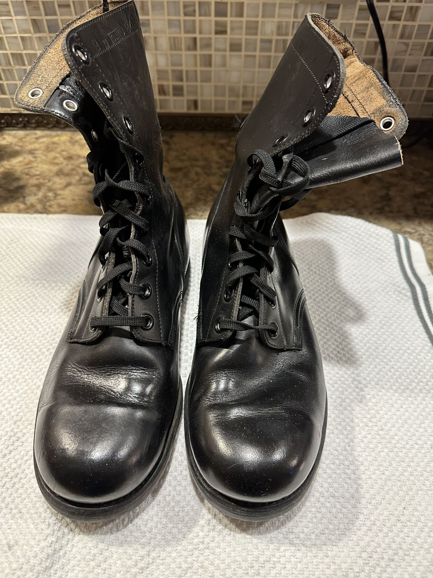 Boots All Leather Military Issue Size 10