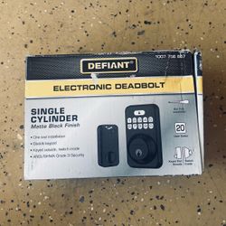 Defiant Electronic Deadbolt Single Cylinder Matte Black
