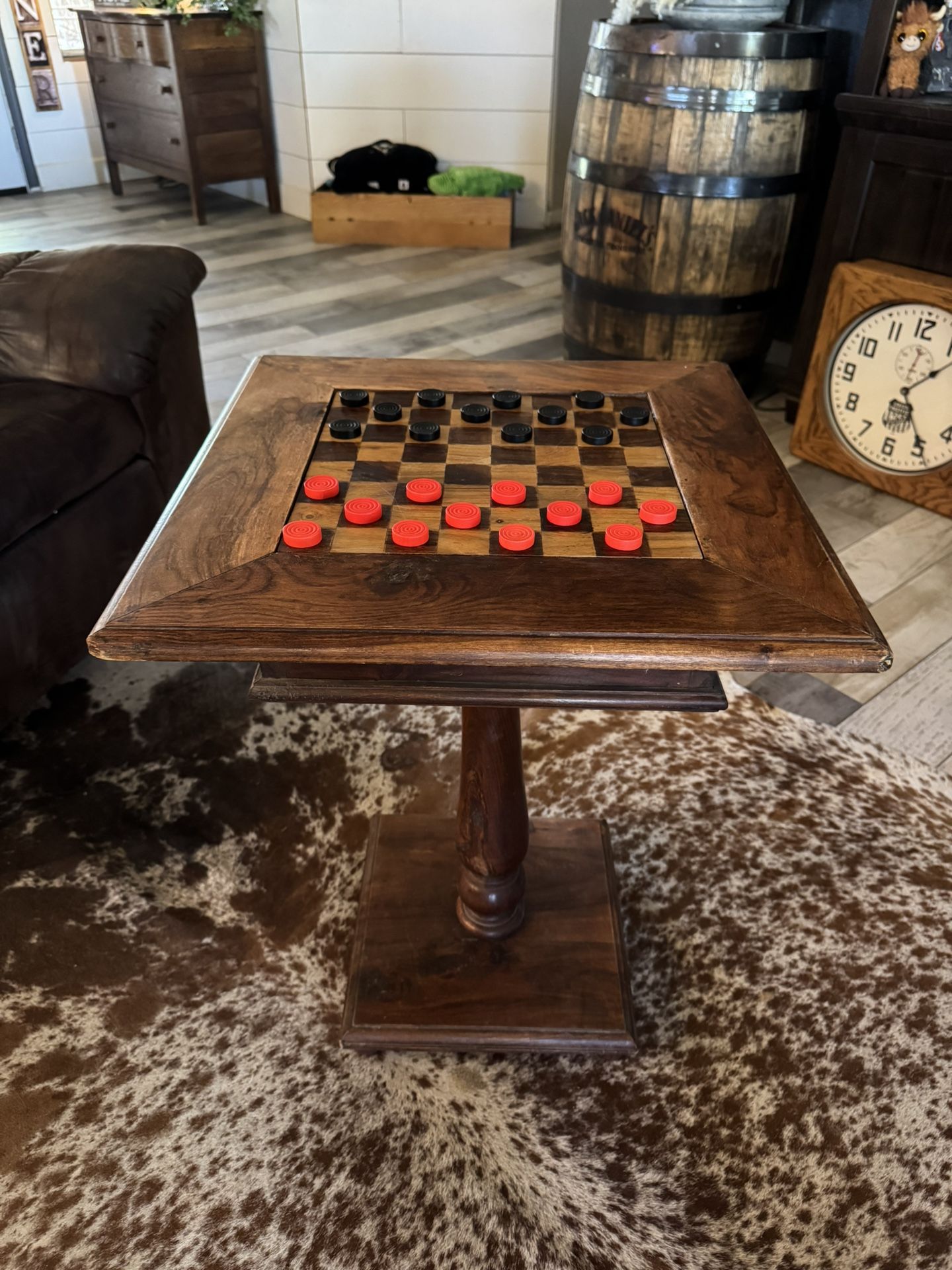 Solid Wood Checkers Game