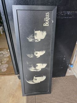 Vintage The Beatles framed artwork grain texture collectible rare
