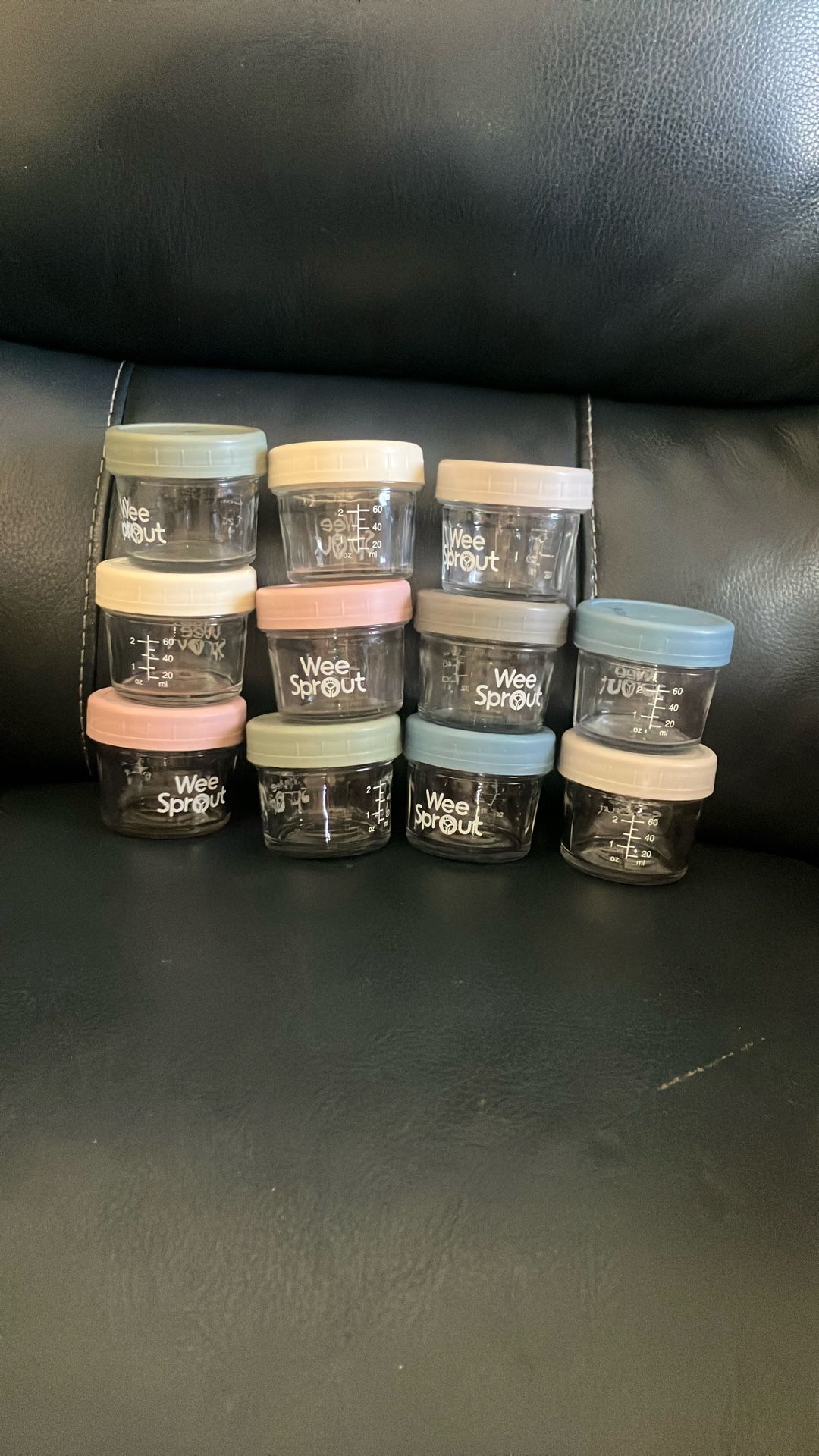 WeeSprout Glass Baby Food Storage Jars 4 Oz