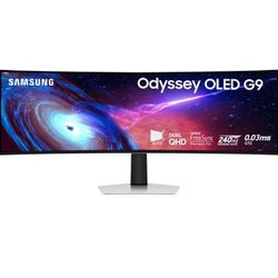 SAMSUNG 49" Odyssey G93SC Series OLED Curved Gaming Monitor, 240Hz, 0.03ms, Dual QHD, DisplayHDR True Black 400, FreeSync Premium Pro, Height Adjustab