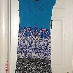 NWT JONES NEW YORK Border Print Dress, Womens Size 6
