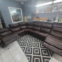Leather Sectional Recliner-free Delivery If Close