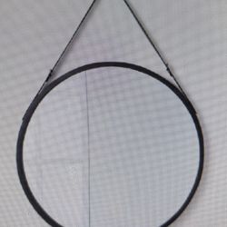 Threshold Designed With Studio McGee 26” Wood Mirror With Pleather Strap Hanger