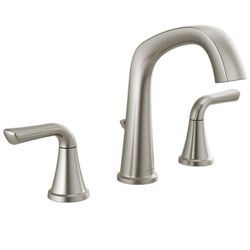 Delta Larkin 35890lf-sp SpotShield Brushed Nickel 2-Handle Widespread WaterSense Bathroom Sink Faucet with Drain 