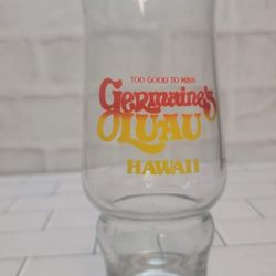 GERMAINE'S LUAU HAWAII TIKI Glass Cup Oahu Germaines Vintage Souvenir

