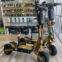 K-Cloud 6000watts 65mph Top Speed 60 Miles Range Gold Electric Scooter Own It Today With Financing Options! No Credit Needed To Take It Home! 