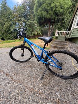 Blue Mountain Bike with Front Suspension