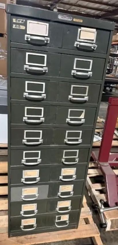 Vintage 20-Drawer Steel File Cabinet – Heavy Duty Industrial Storage