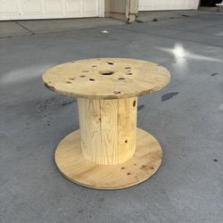 One wood spool rustic industrial cable reel