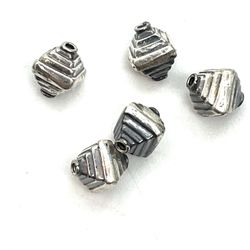 Sterling Pyramidal Bicone Beads