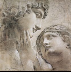 Richard Franklin"To Go Beyond" Neo-Classical Embellished Fine Art Print on Wood