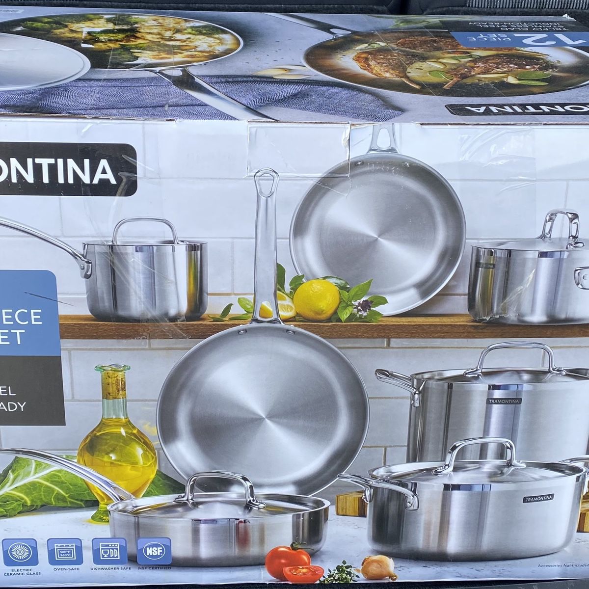 Costco Members: 12-Piece Tramontina Tri-Ply Clad Stainless Steel Cookware  Set